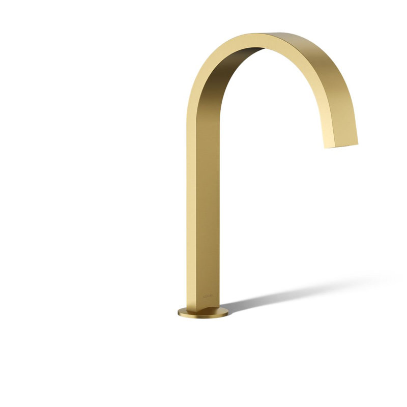 Components Deck-Mount Bath Spout with Ribbon Design, Brass