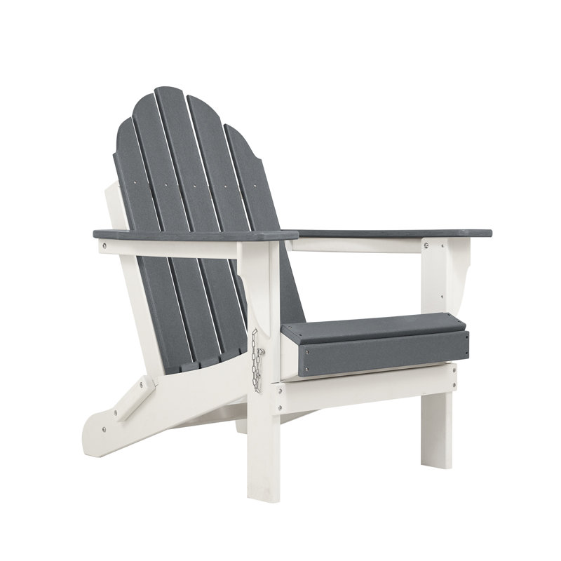 Rakesh HDPE Folding Adirondack Chair, Gray