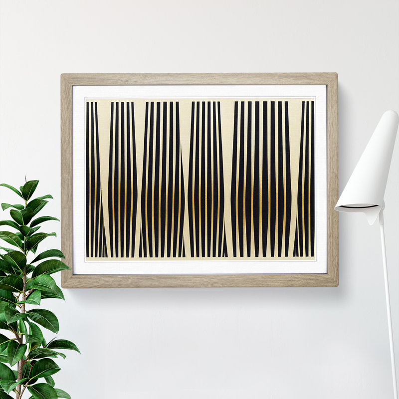 Cosmopolitan Modern Abstract - Single Picture Frame Print, 25cm H x 34cm W x 2cm D, Oak