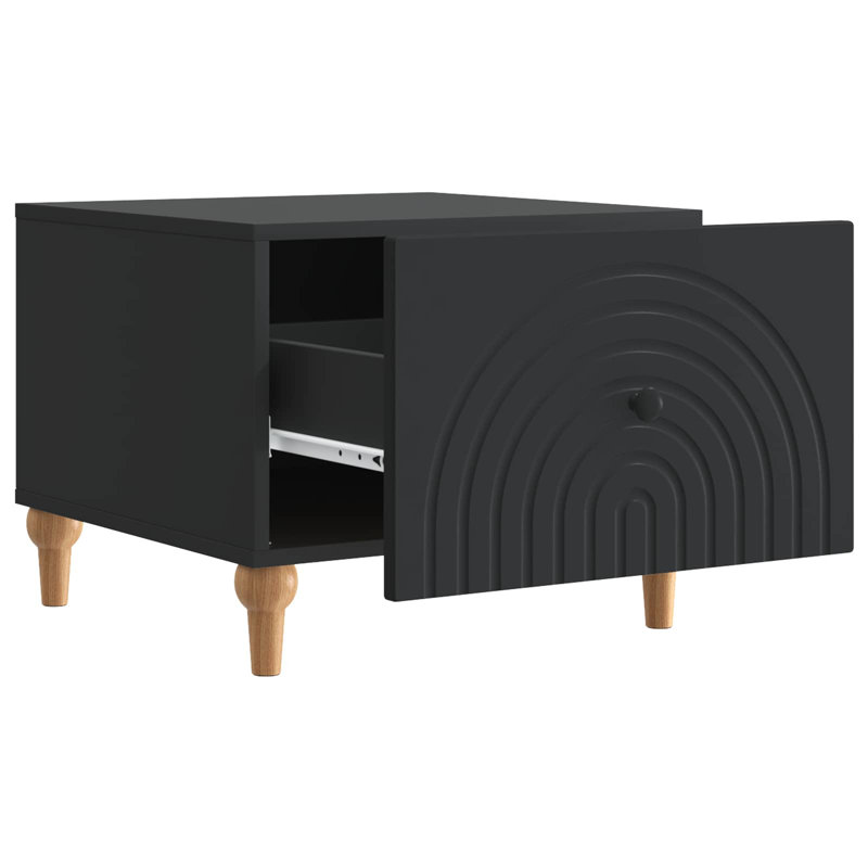 Coffee Table with Storage, 40cm H x 50cm L x 49cm W, Black