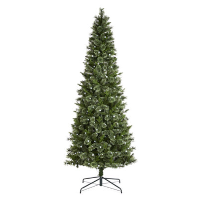 Aldred Pre-Lit Green Cashmere Slim Pine Artificial Christmas Tree with LED Lights