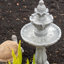  Fontaine solaire sur pied 36,2 pouces à 2 niveaux pour l'extérieur - Design classique