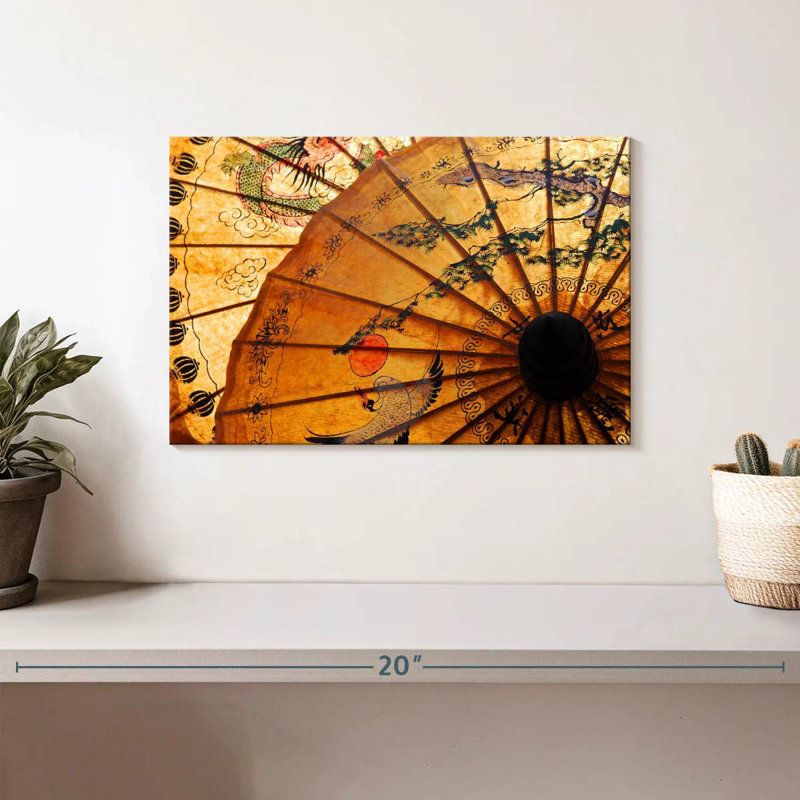 Parasol japonais jaune, H 8 po x l 12 po