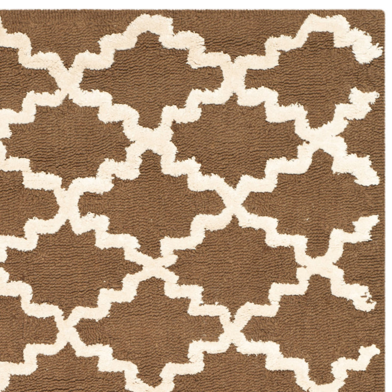 Fullerton Hand Hooked Cotton Pile Geometric Rug, Rectangle 8'6" x 11'6"