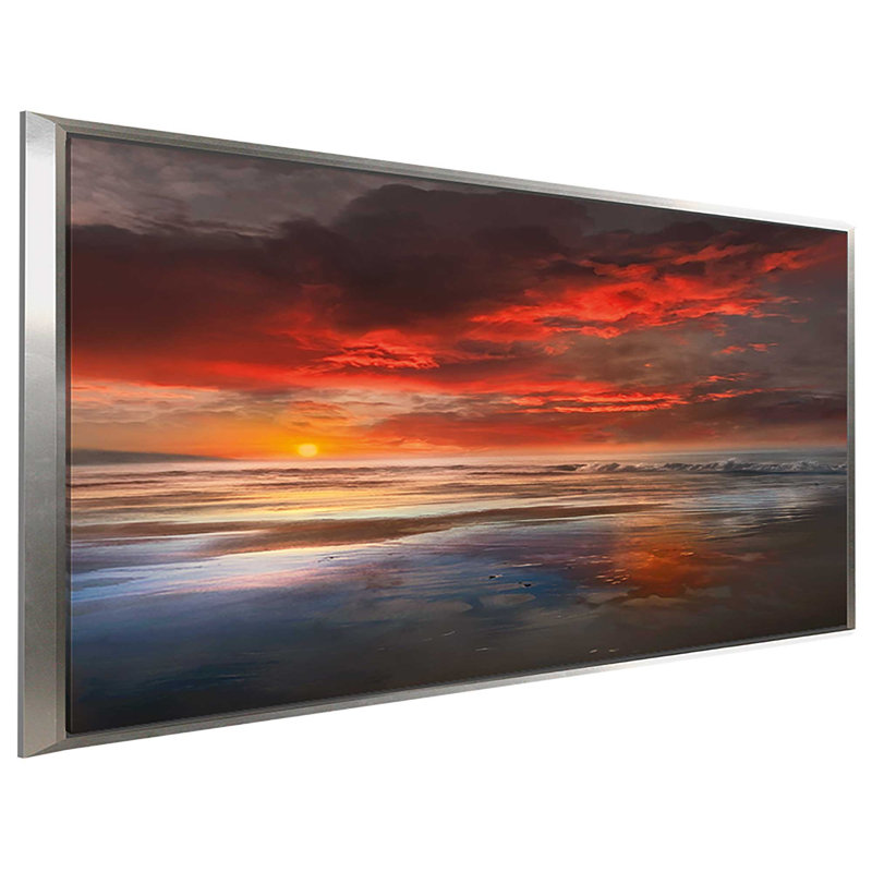 «Avant la lune», reproduction, H 21,5 po x l 33,5 po x P 2 po, Cadre flottant argent