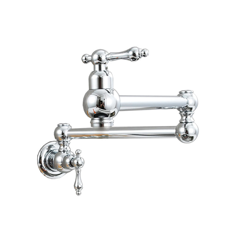 Wall Mount Pot Filler Faucet, Double Joint Swing Arms, Scratch-, Rust-, 100% Brass For And Easy Cleaning Routine Mounted Jointed Scratch Rust , Kitchen Longevity Hygiene