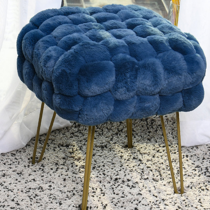 Repose-pieds Aislee, Polyester à 100 % bleu foncé
