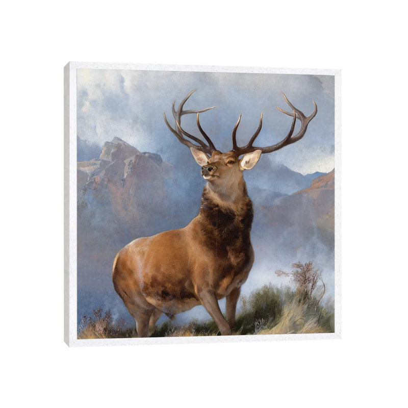 The Monarch Of The Glen, C.1851 by Sir Edwin Landseer - Painting on Canvas, White Framed, 45.72cm H x 45.72cm W x 3.81cm D