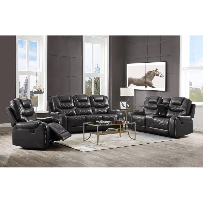 Canapé inclinable en cuir synthétique Braylon