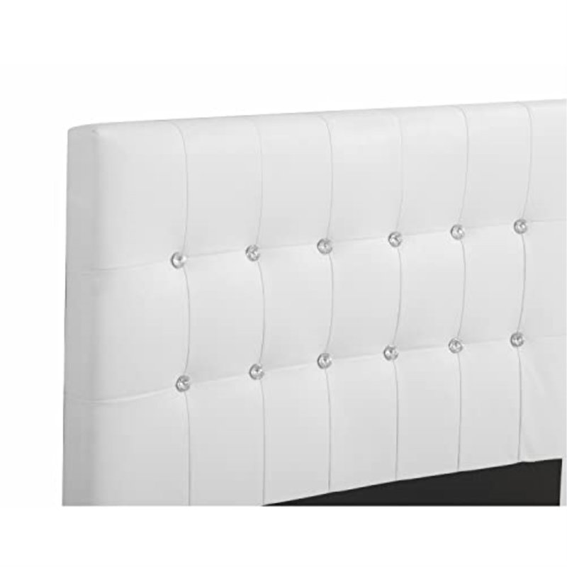 Max Vegan Leather Standard Bed, Twin, White