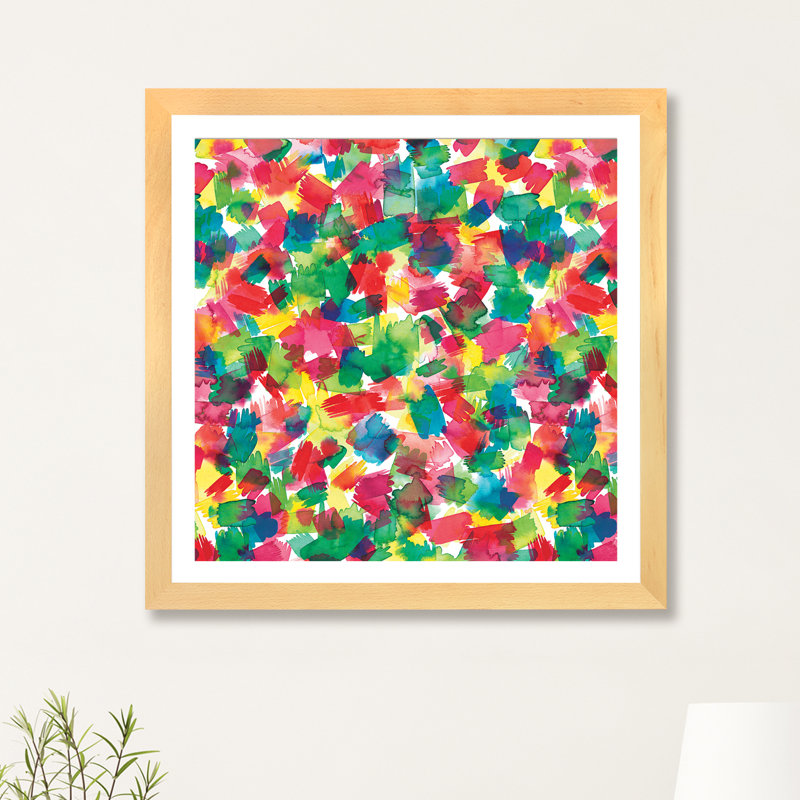 «Spring Colors Multicolored» par Ninola Design - reproduction d'art, Papier bois naturel, Blanc, H 24 po x l 24 po x p 1 po