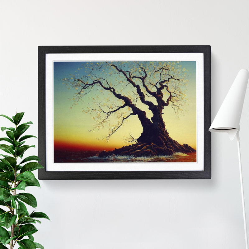 Tantalising Tree - Single Picture Frame Print, Black, 34cm H x 46cm W x 2cm D