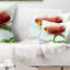 Mignon, rouge, vert, aquarelle, fleur - imprimé floral, coussin décoratif