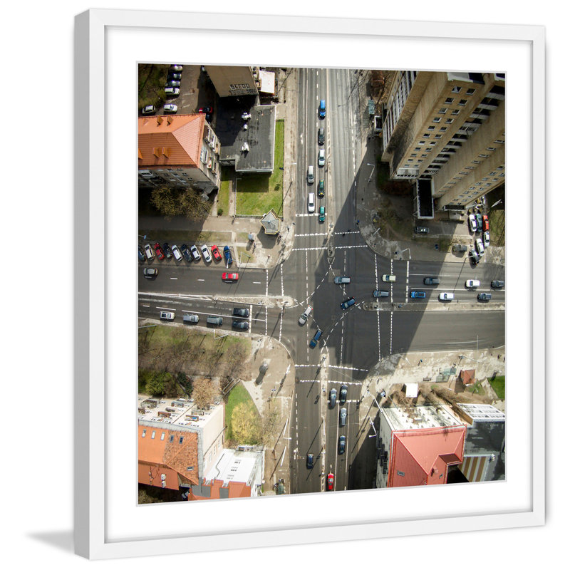 « intersection », reproduction de photo encadrée, H 18 po x l 18 po
