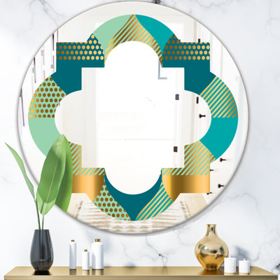 Miroir mural moderne et sans cadre de luxe gouttes ii quadrilobe modern