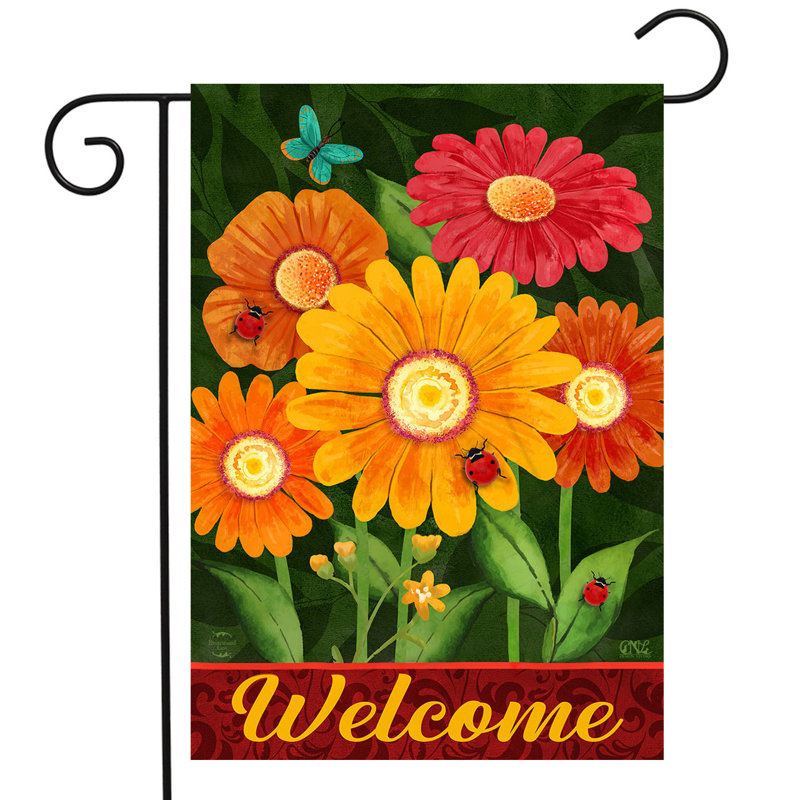 Drapeau de jardin coloré marguerites
