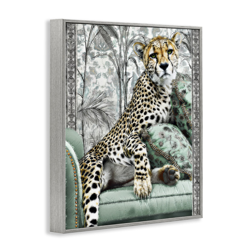 Nouveau guépard avec détails glamour, estampe numérique, design par Annabelle Hall, H 14 po x l 11 po