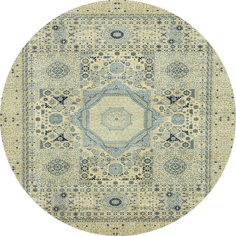 Tapis abstrait 100% lavable à la machine 2351 ABS2351, Rond 4 pi