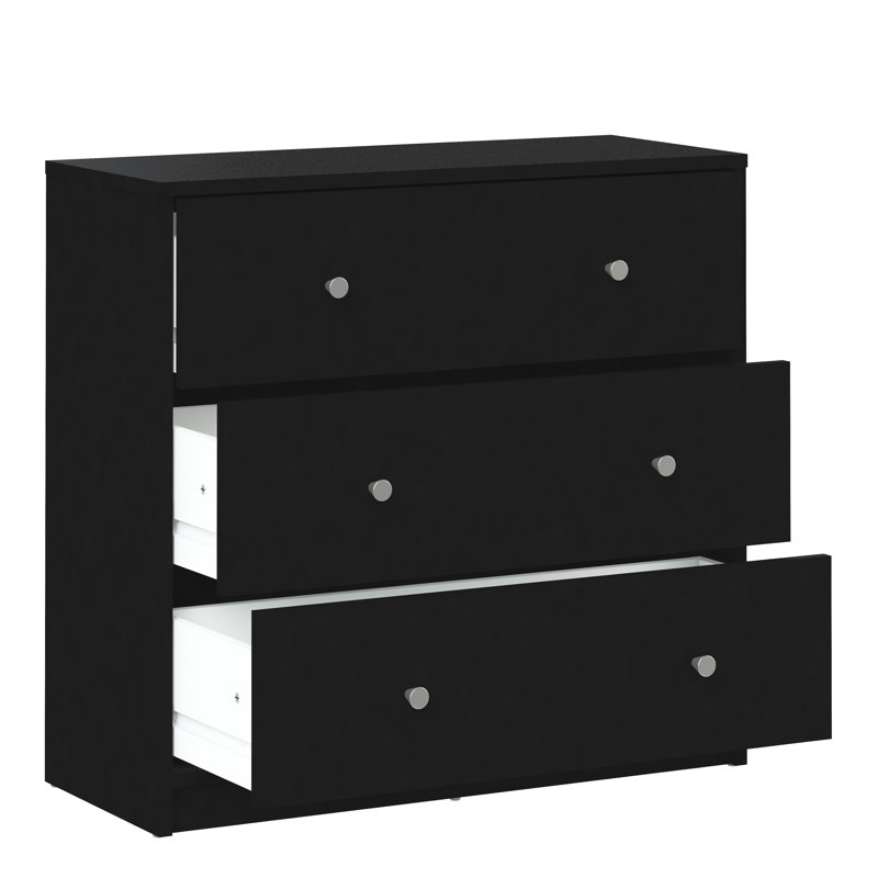 Gott 72.4cm W 3 - Drawer Chest of Drawers, Black