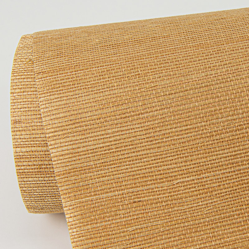 Loom Abstract Grass Cloth Wallpaper Roll, Orange, 36" W x 24' L