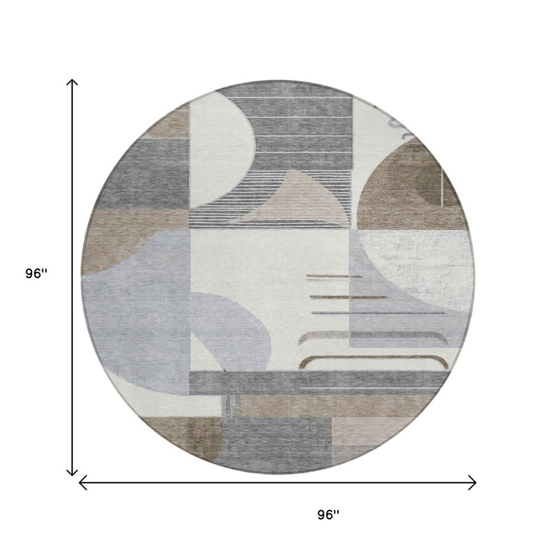 Tapis rond 8 po taupe