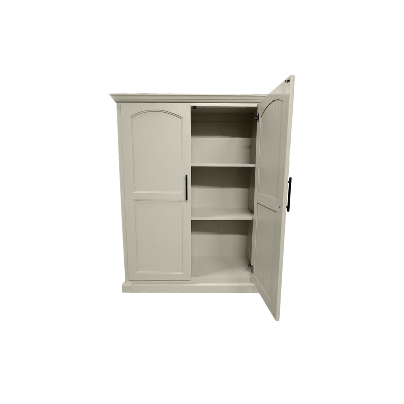 Garde-manger moderne avec portes arquées, Blanc doux