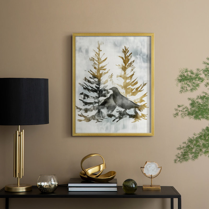 Reproduction encadrée - bois massif, H 11 po x l 9 po, Doré