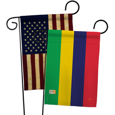 Ensemble de drapeaux décoratifs décoratifs en polyester à 2 faces 19 x 13 po, 2 pièces mauritius impressions