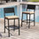 Tabouret de comptoir d'extérieur en métal 26,8 po avec coussin Pershing