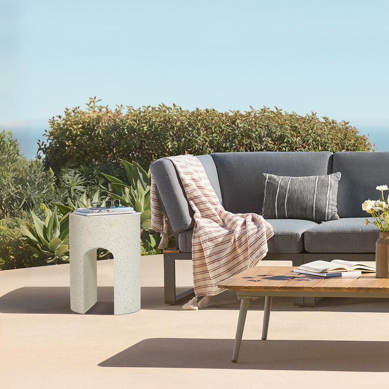 Callaghn Round Cement Outdoor Side Table