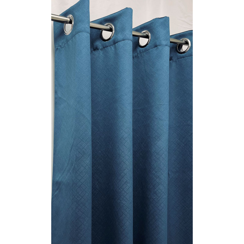 Panneau de rideau simple occultant et isolant avec œillets, L 54 po x L 63 po, Marine
