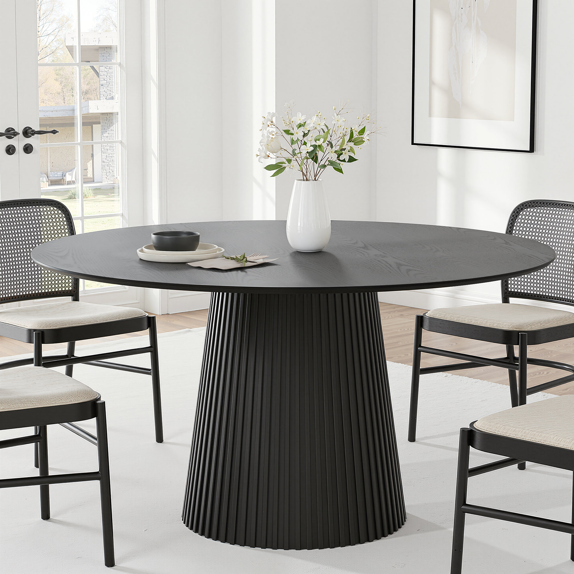 Latitude Run® Solid Wood Round Pedestal Dining Table - Wayfair Canada