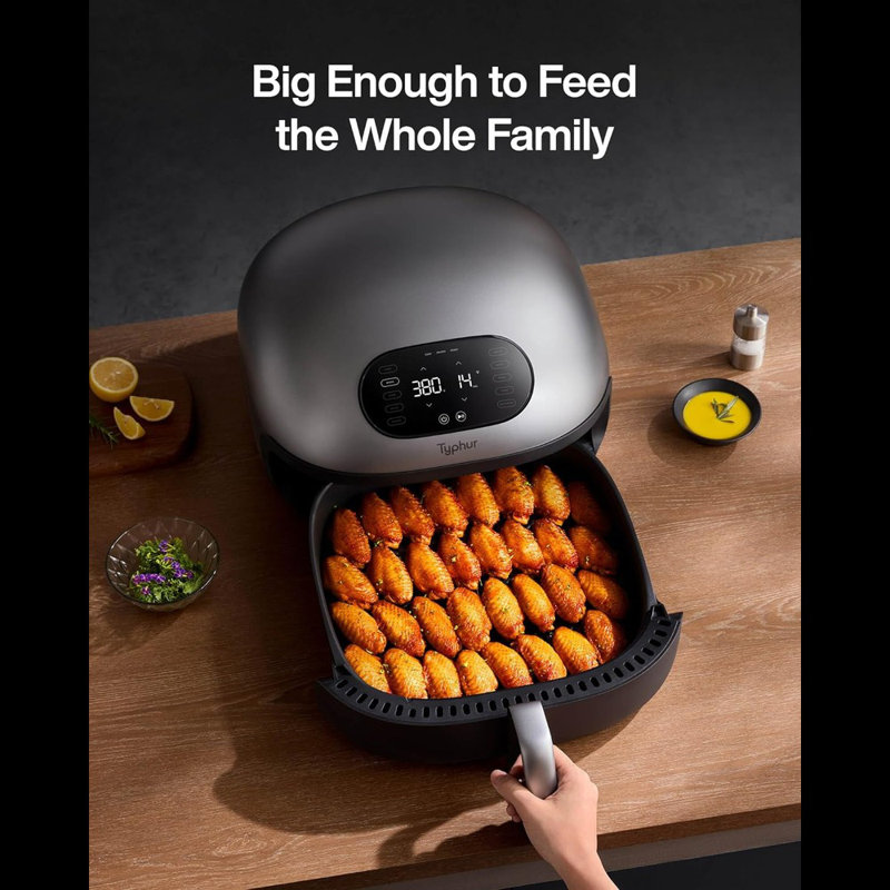 Typhur Silver Electric Smart Air Fryer with Ceramic Coating