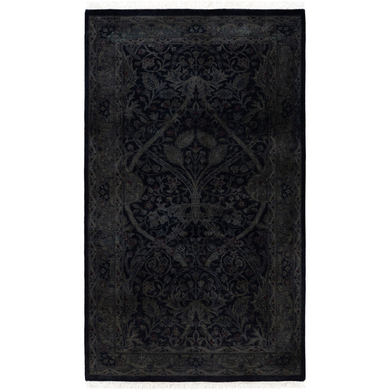 Huckstep One-of-a-Kind Rectangle 3'2" X 5'3" Wool Area Rug Black