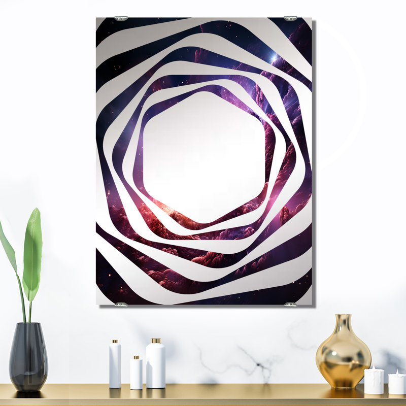 Pletcher - Miroir abstrait spirales murales, 32 po x 24 po