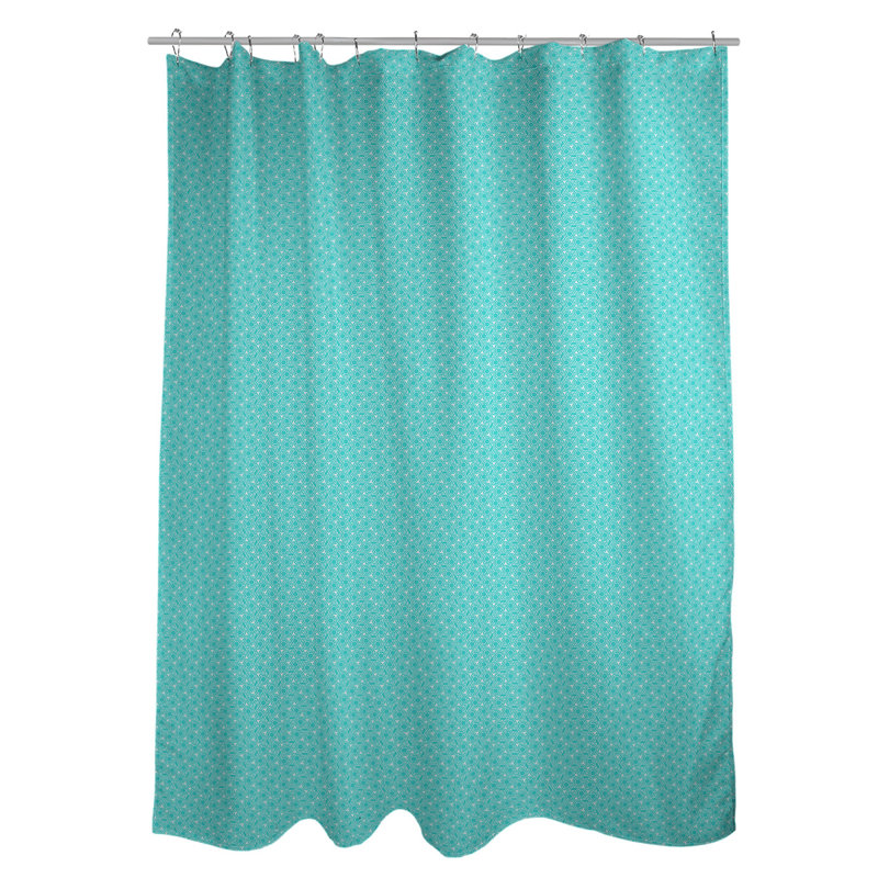 Rideau de douche simple hexagonal classique, Bleu sarcelle, Classic Hexagonal