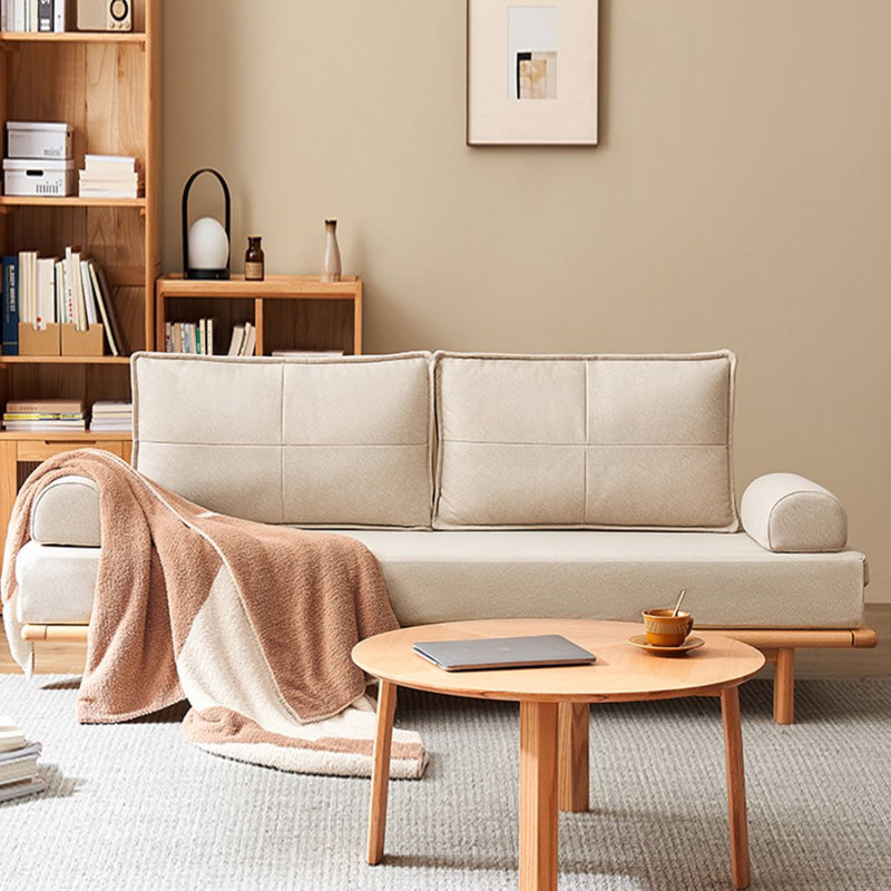 Loveseat Beige 100% Polyester Sleeper sofa