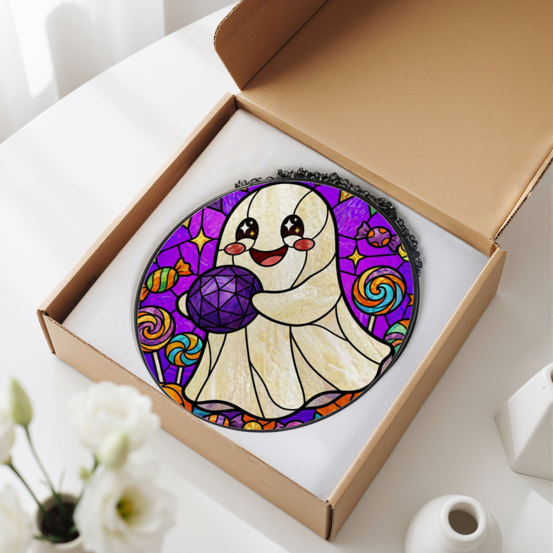 Panneau de vitrail 12 "H Ghost Candy