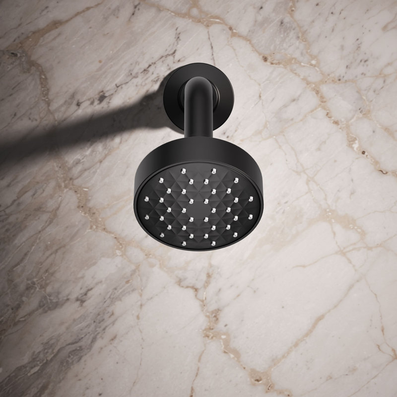 Awaken G90 Single-Function Full/Standard Fixed Shower Head, Matte Black,  1.75 GPM