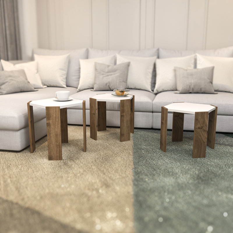 Lori Coffee Table, White/Brown
