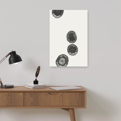Encre organique, cercles délavés abstraits, nature pacifique contemporaine, art mural océan