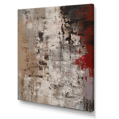 Fading Passion, abstrait en rétro beige et rouge I - art mural abstrait