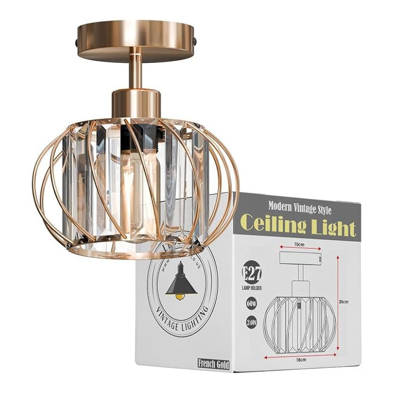 Semi Flush Mount, French Gold