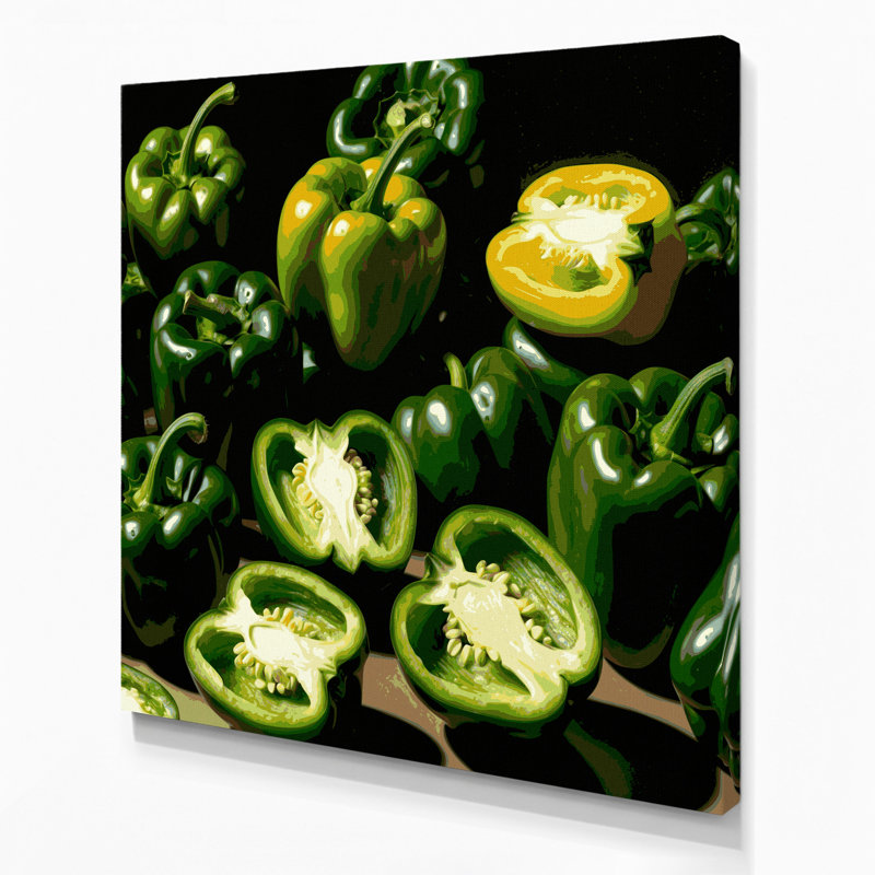 Légumes, poivron vert, art mural sur toile