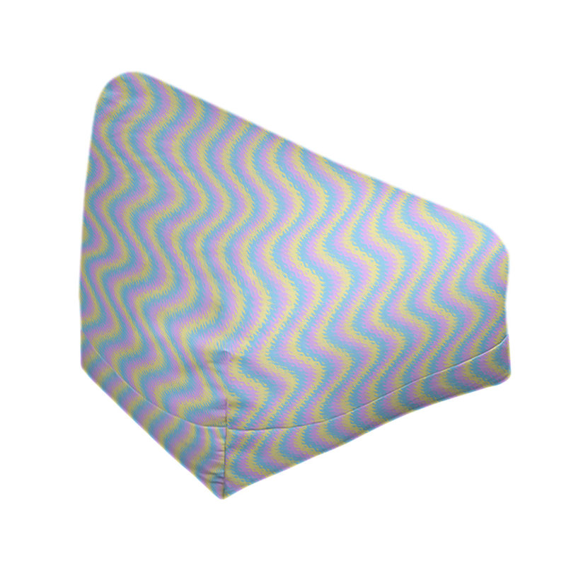 Sac de pois Kitterman, H 27 po x l 30 po x P 25 po, Housse de pouf, Bleu ardoise / bleu ciel clair / kaki