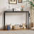 Entryway Console Table with Charging Station – 39.4 Inch Narrow Sofa Side Table, Power Outlets & USB Ports, Sturdy MDF with Metal Legs, Easy Assembly – Perfect for Living Room, Foyer, Black