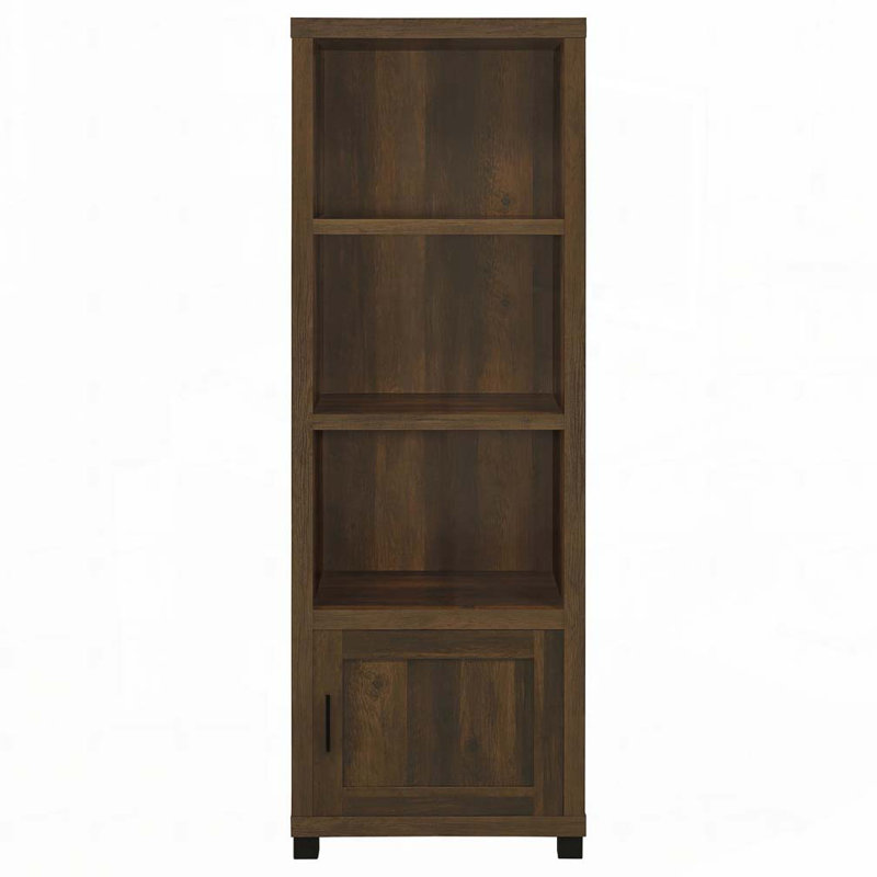 Bibliothèque ouverte à 3 tablettes avec portes, Pine Wood