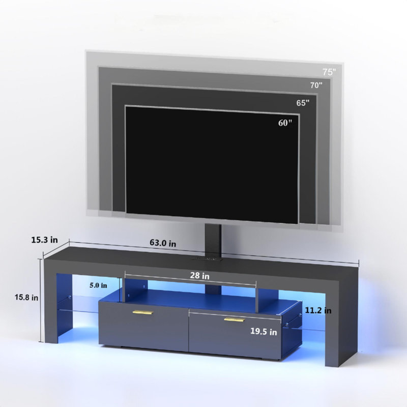 TV Stand for TVs up to 75", Black