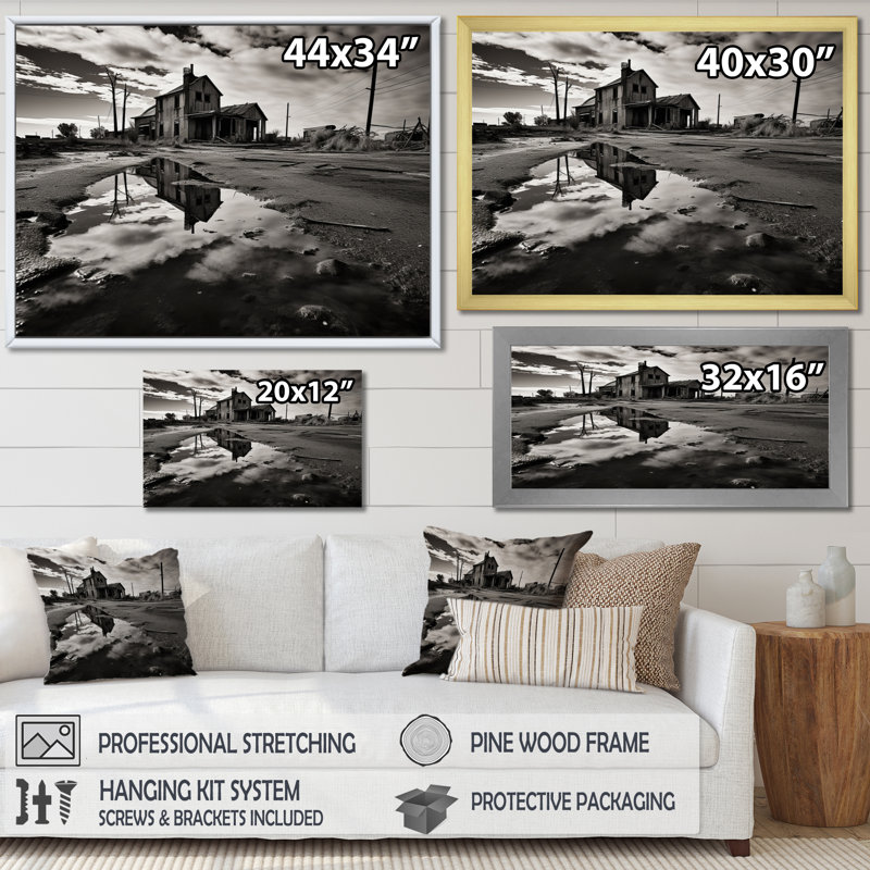 Exploration urbaine pittoresque, H 30 po x l 40 po x P 1,5 po, Cadre flottant noir