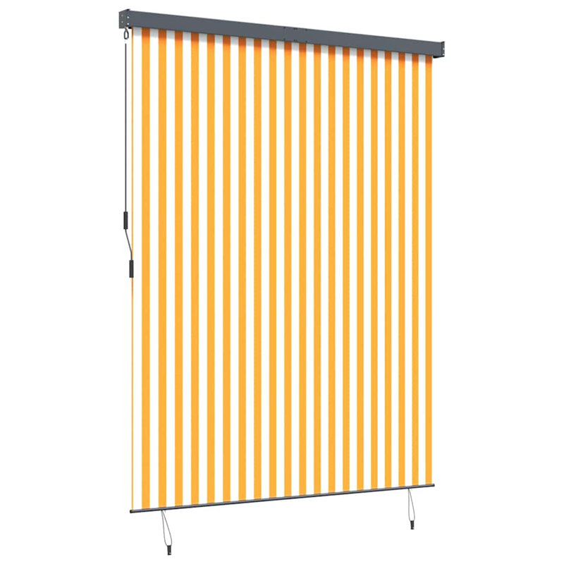 Vidaxl Outdoor Roller Blind Striped Fabric, 250cm L x 200cm W, Orange/white